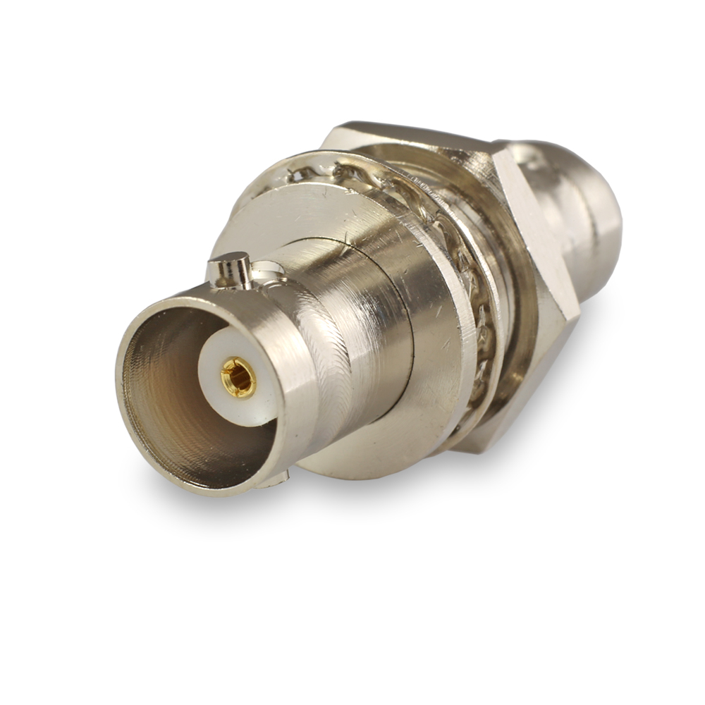 Переходник B-332 BNC(female) - BNC(female), на корпус, с гайкой, резьба 1/2"-28 с лыской