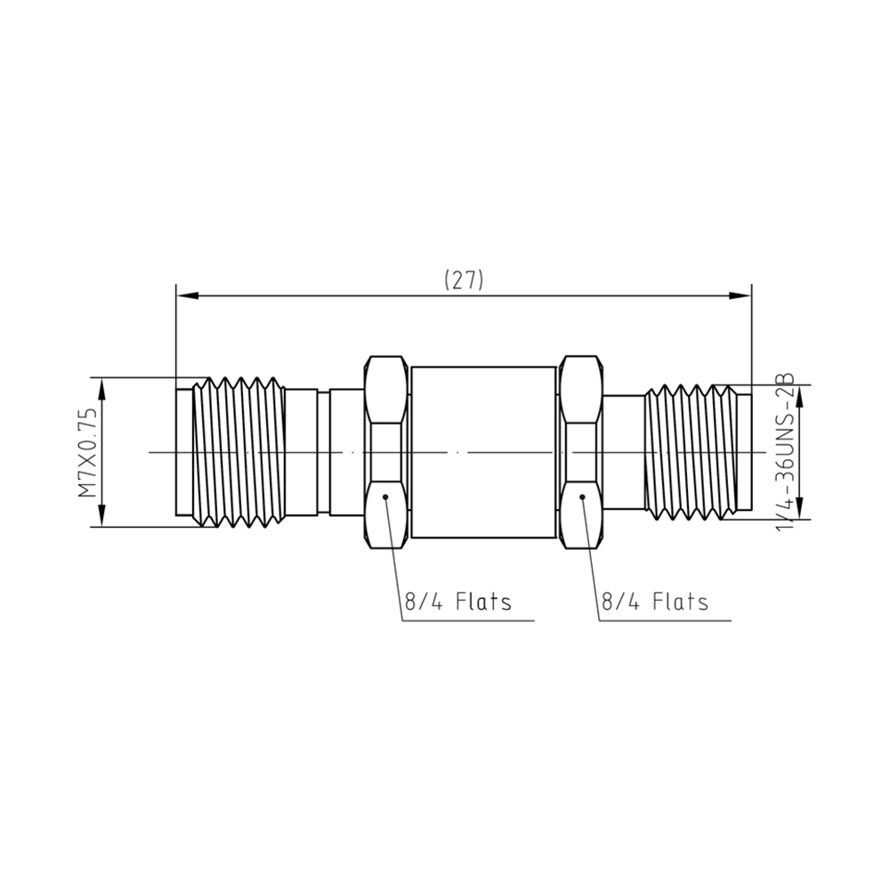 Переходник ВЧ 2,4 мм(female) - 3,5 мм(female)