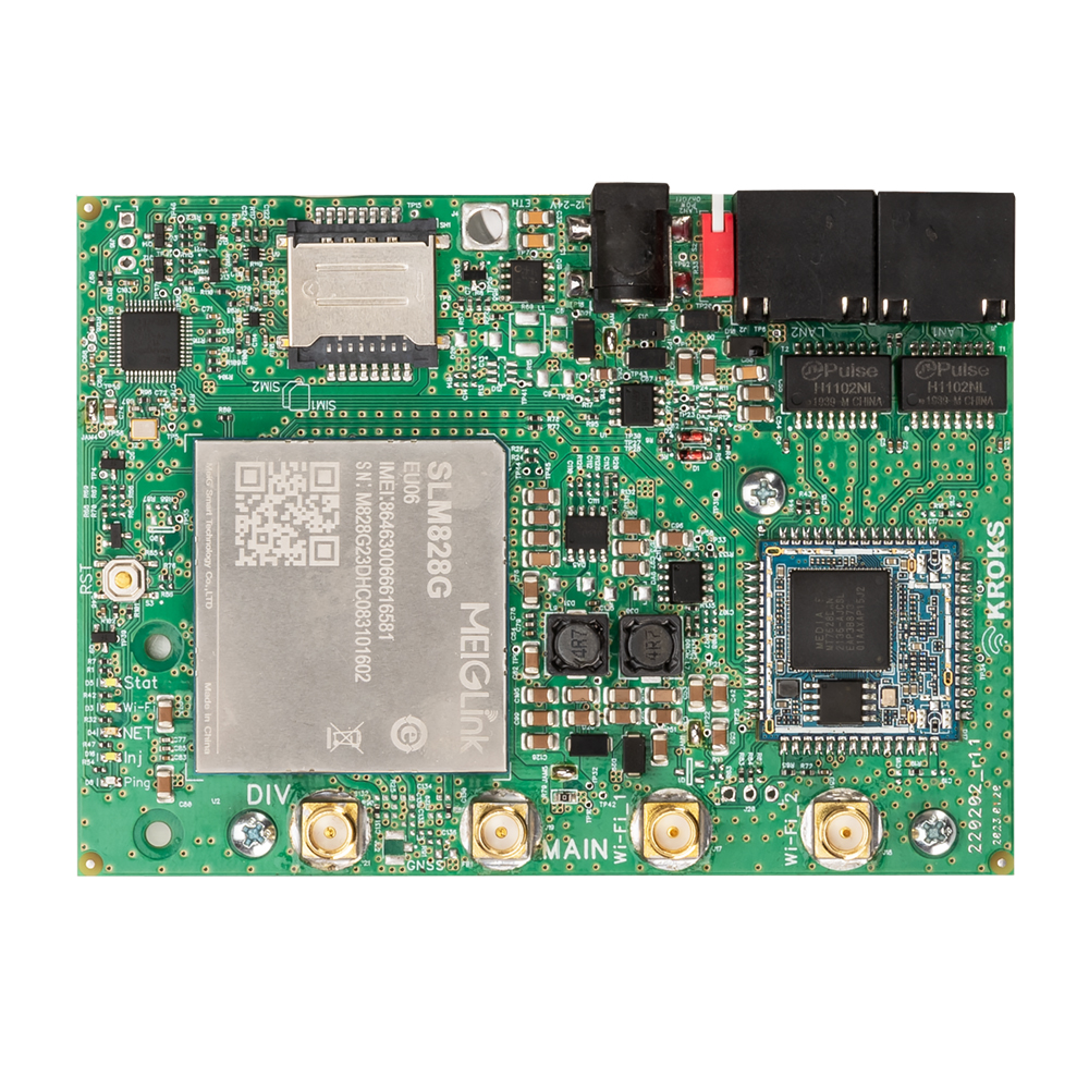 Роутер Kroks Rt-Brd RSIM m6 для установки в гермобокс с модемом LTE cat.6  и поддержкой SIM-инжектора
