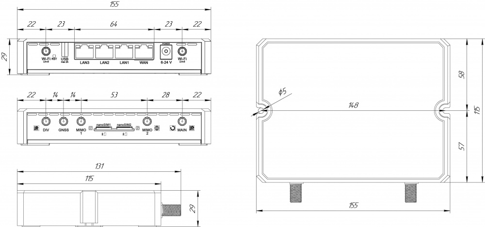 Kroks Rt-Cse m4-G гигабитный роутер со встроенным модемом LTE cat.4, WiFi 2,4+5 ГГц