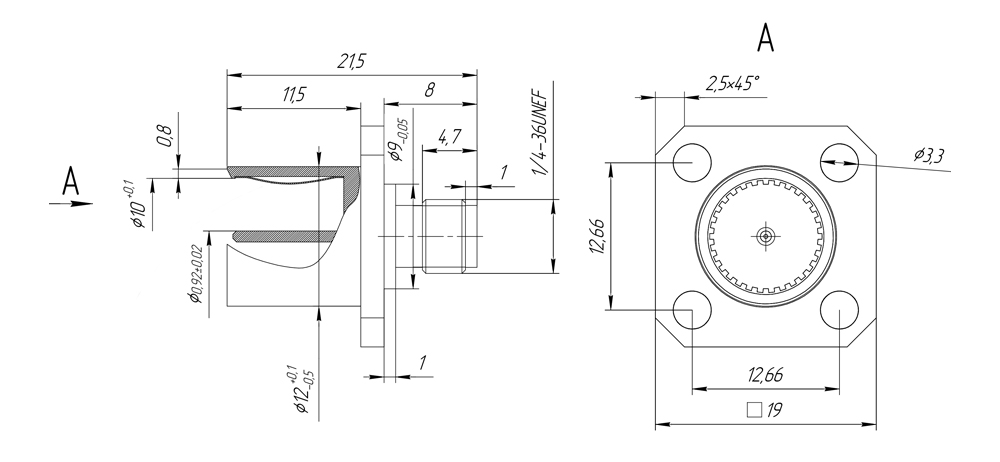 Переходник быстросъёмный F(male) - SMA(female) P245