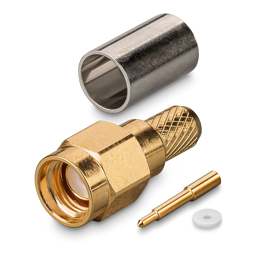 Разъем SMA(male) T на кабель RG-58/LMR-200, обжимной до 6 ГГц, rev.T